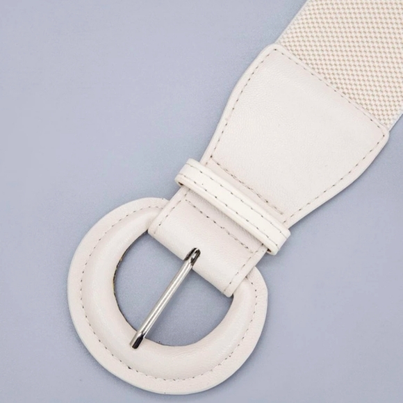 2 Elastic/Faux Leather Belts - Picture 3 of 4